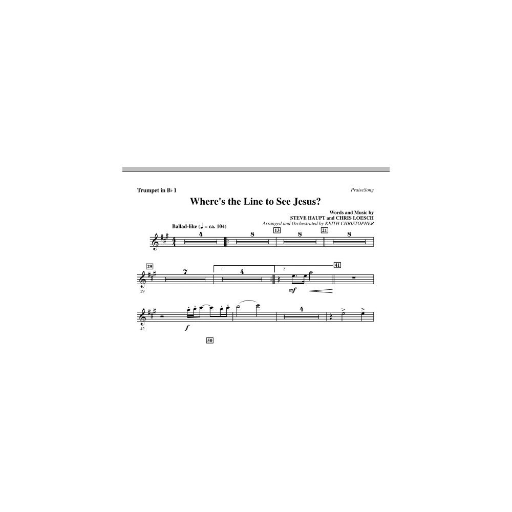 Where's The Line To See Jesus? - Bb Trumpet 1