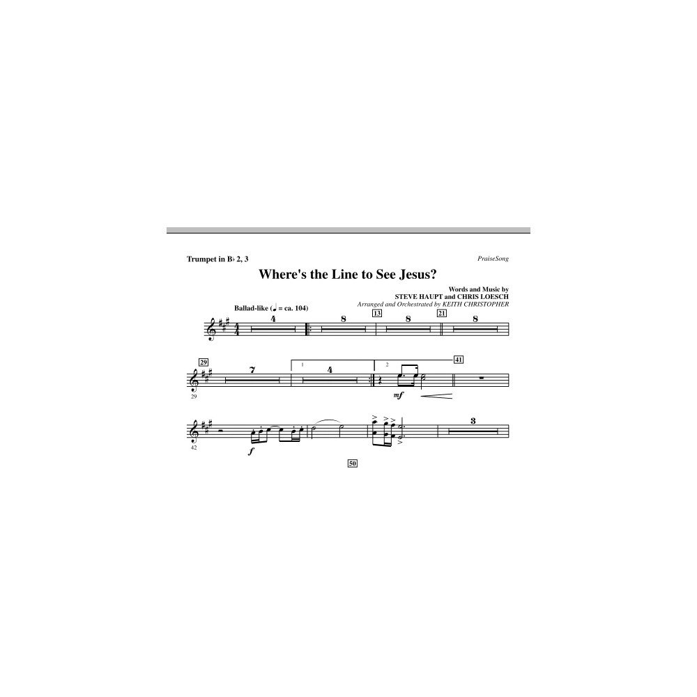 Where's The Line To See Jesus? - Bb Trumpet 2,3