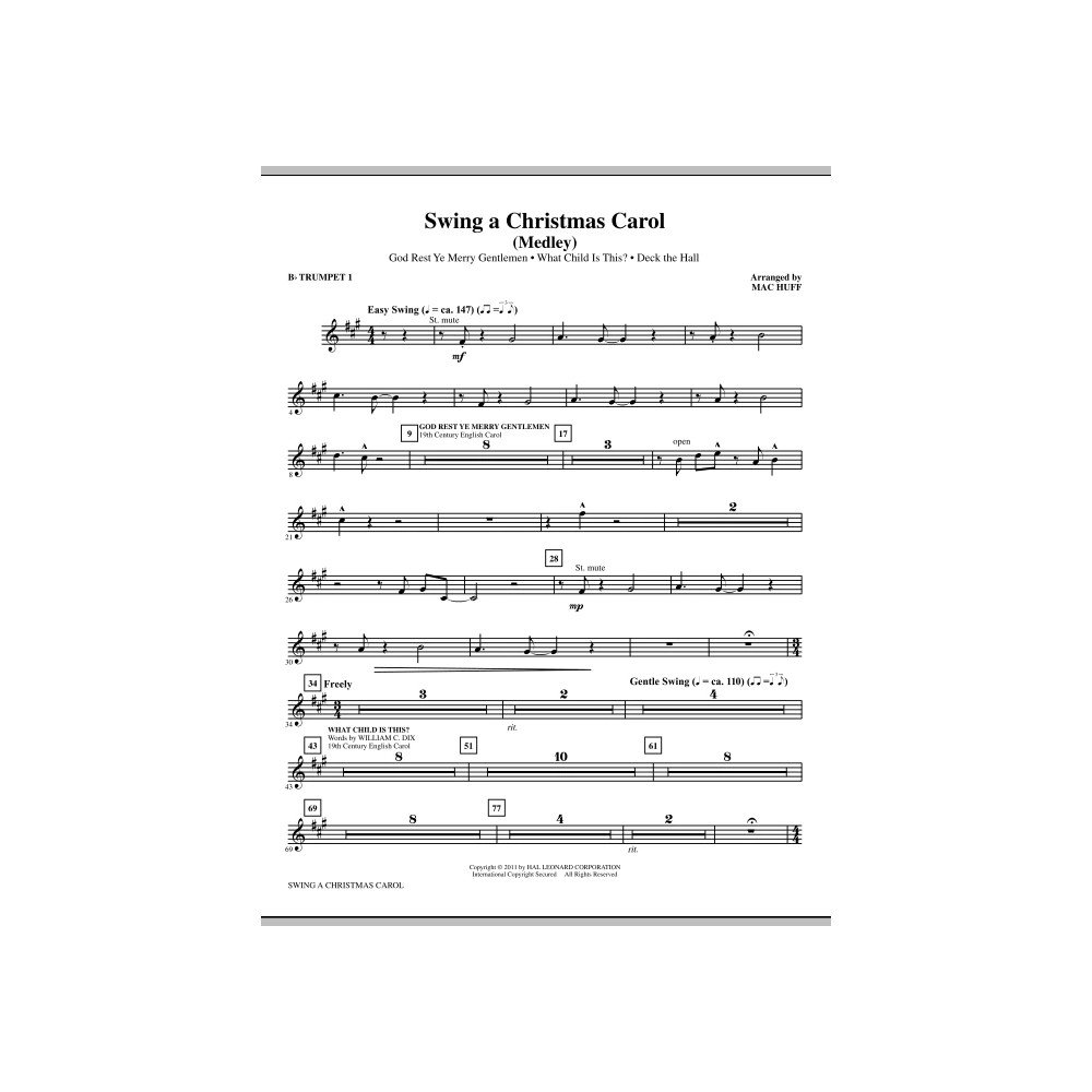 Swing A Christmas Carol (Medley) - Bb Trumpet 1
