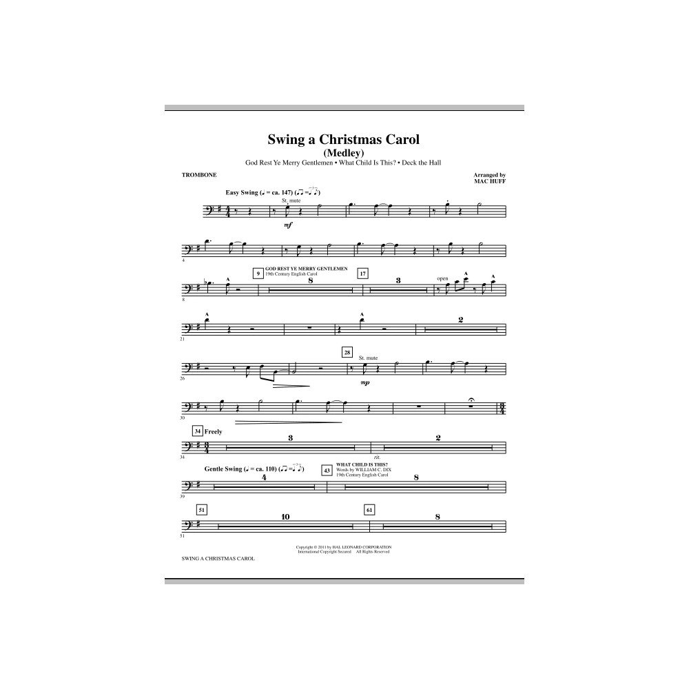 Swing A Christmas Carol (Medley) - Trombone