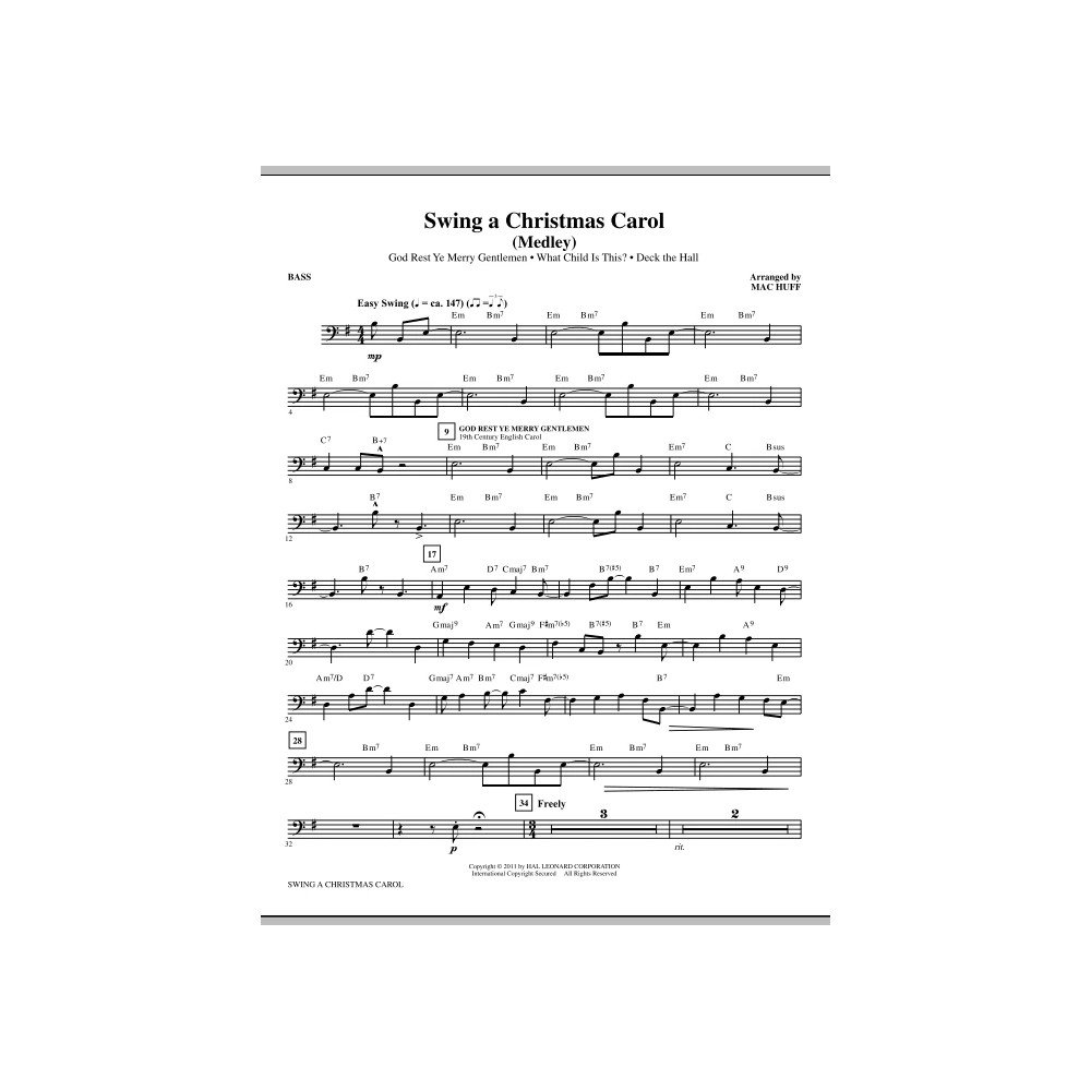 Swing A Christmas Carol (Medley) - Bass