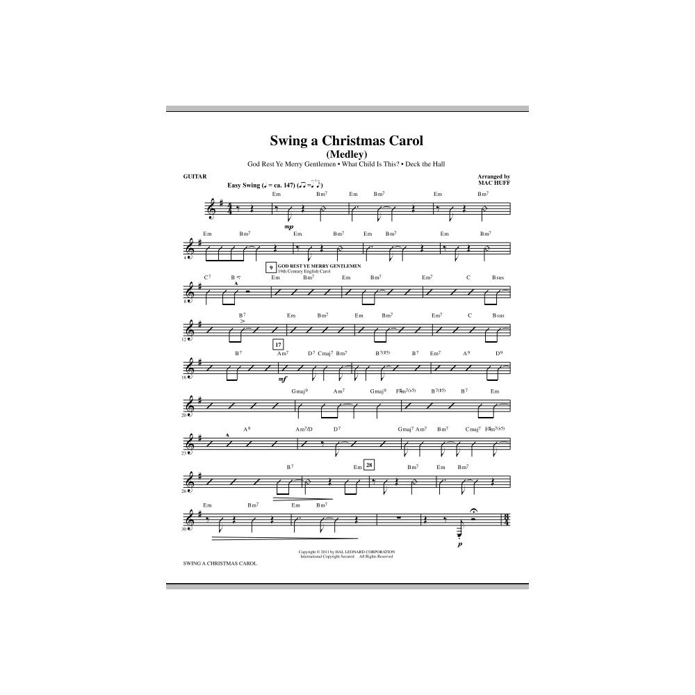 Swing A Christmas Carol (Medley) - Guitar