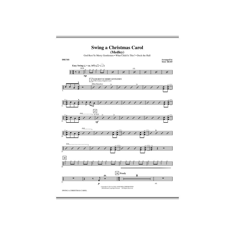 Swing A Christmas Carol (Medley) - Drums