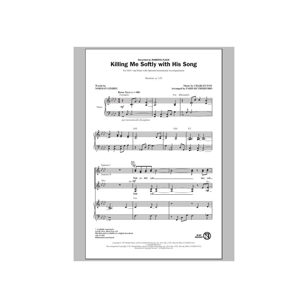 Killing Me Softly With His Song (arr. Paris Rutherford)