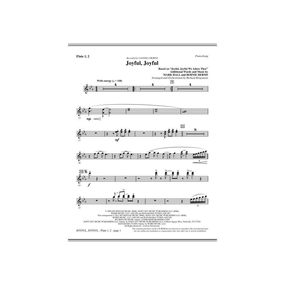 Joyful, Joyful - Flute