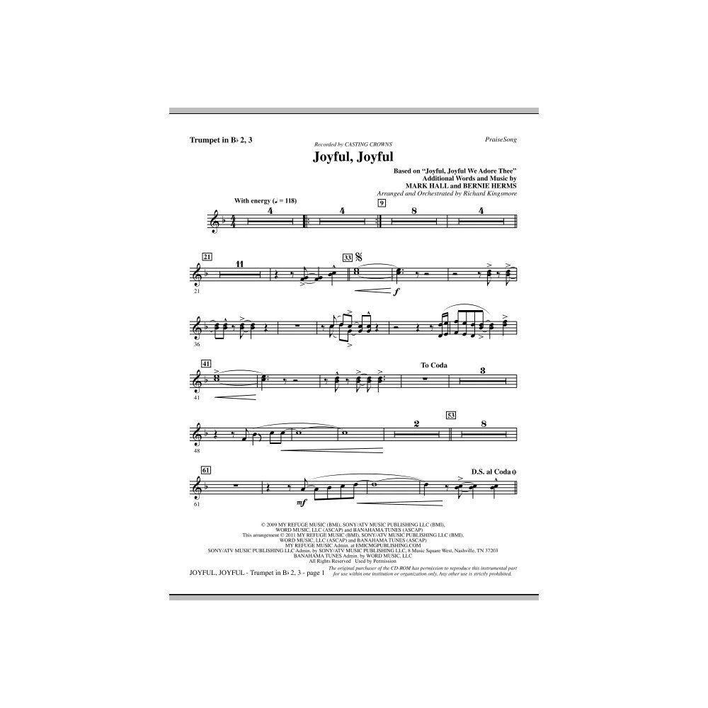 Joyful, Joyful - Trumpet 2 & 3