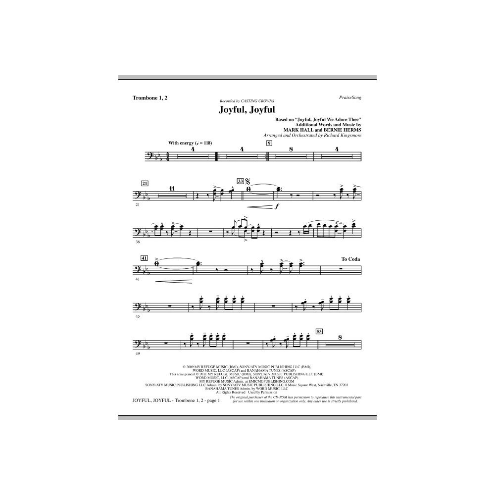 Joyful, Joyful - Posaune 1 & 2