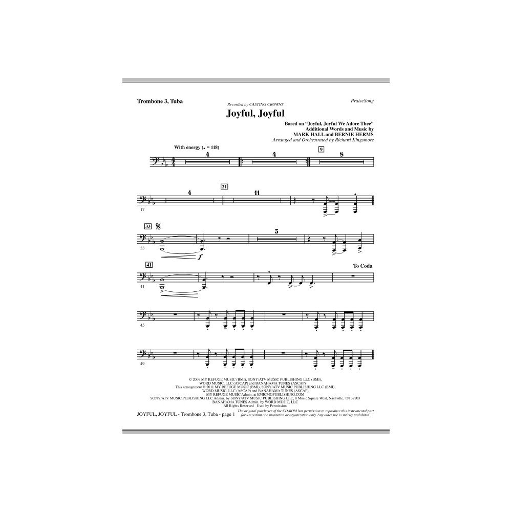 Joyful, Joyful - Posaune 3/Tuba