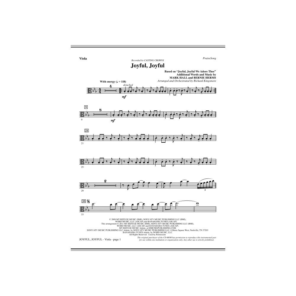 Joyful, Joyful - Viola