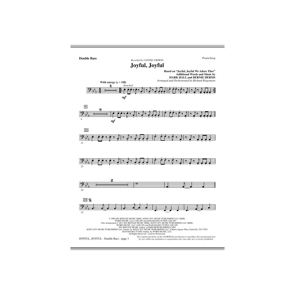 Joyful, Joyful - Double Bass
