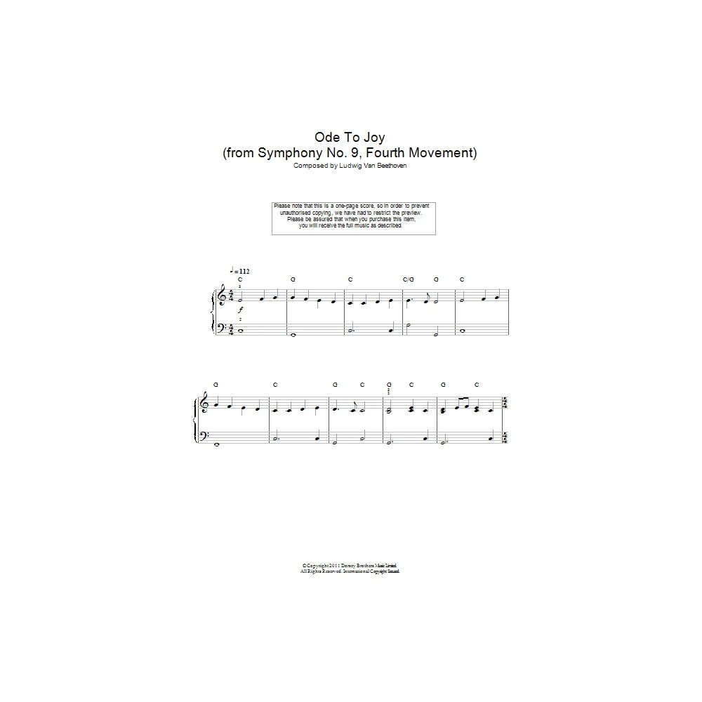 Ode To Joy from Symphony No. 9, Fourth Movement
