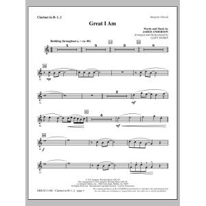 Great I Am - Clarinet 1 & 2