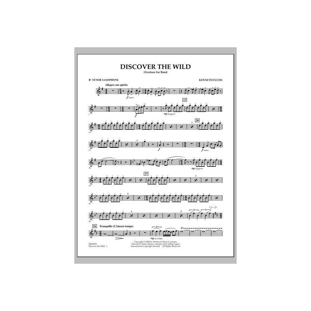 Discover The Wild - Bb Tenor Saxophone