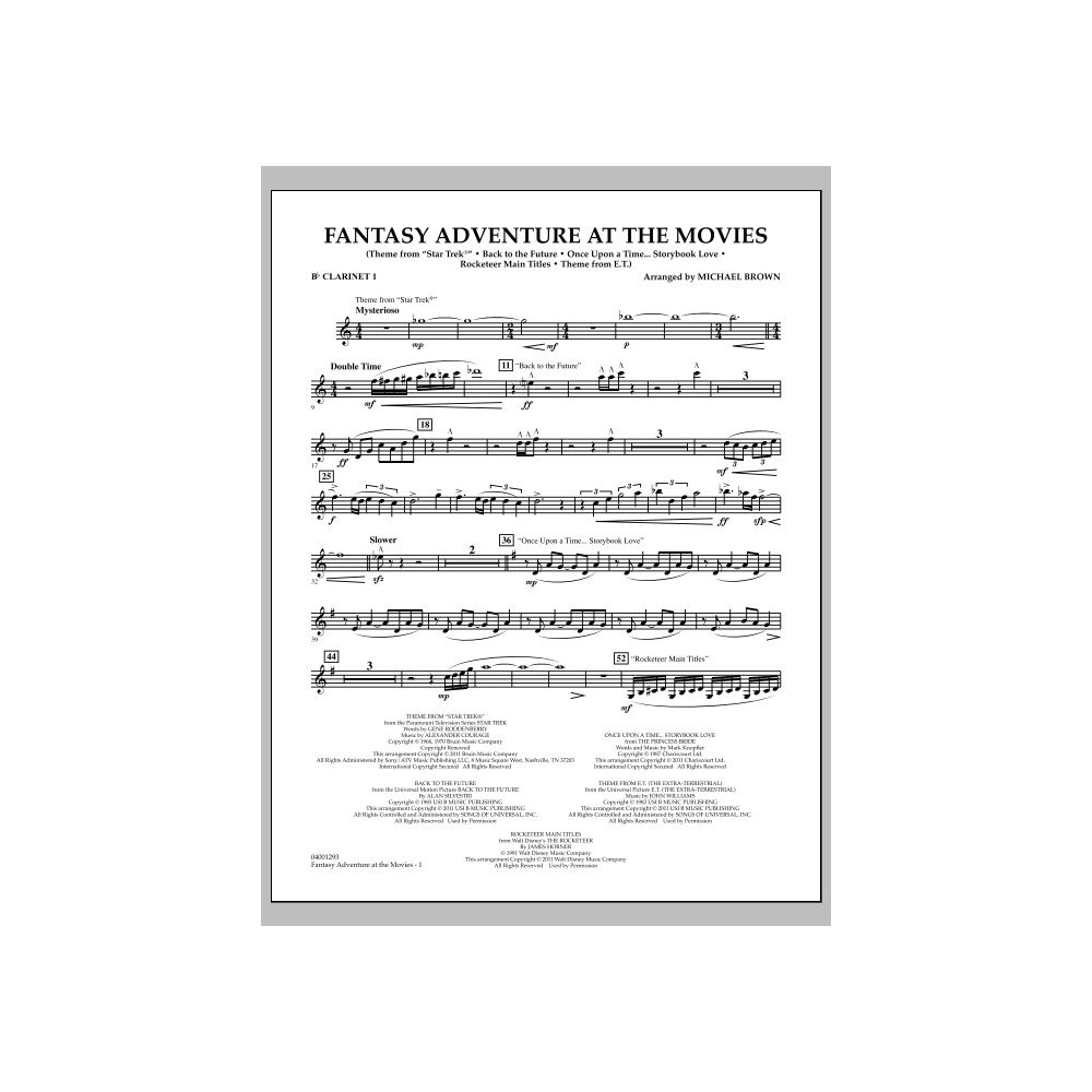 Fantasy Adventure At The Movies - Bb Clarinet 1