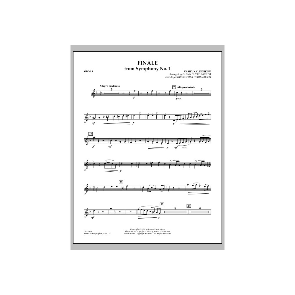 Finale from Symphony No. 1 - Oboe 1