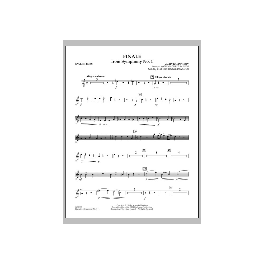 Finale from Symphony No. 1 - English Horn