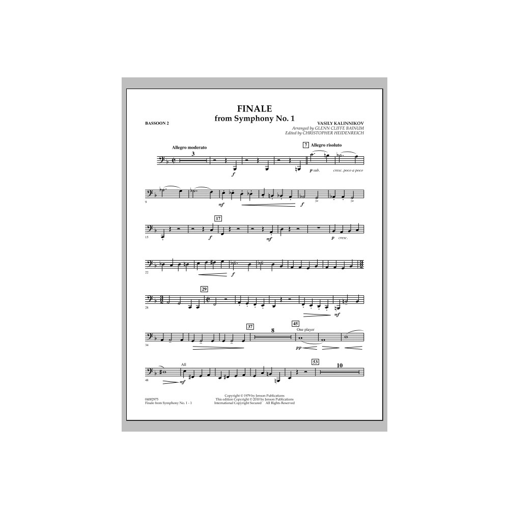 Finale from Symphony No. 1 - Bassoon 2