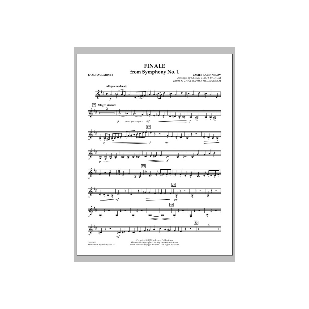 Finale from Symphony No. 1 - Eb Alto Clarinet