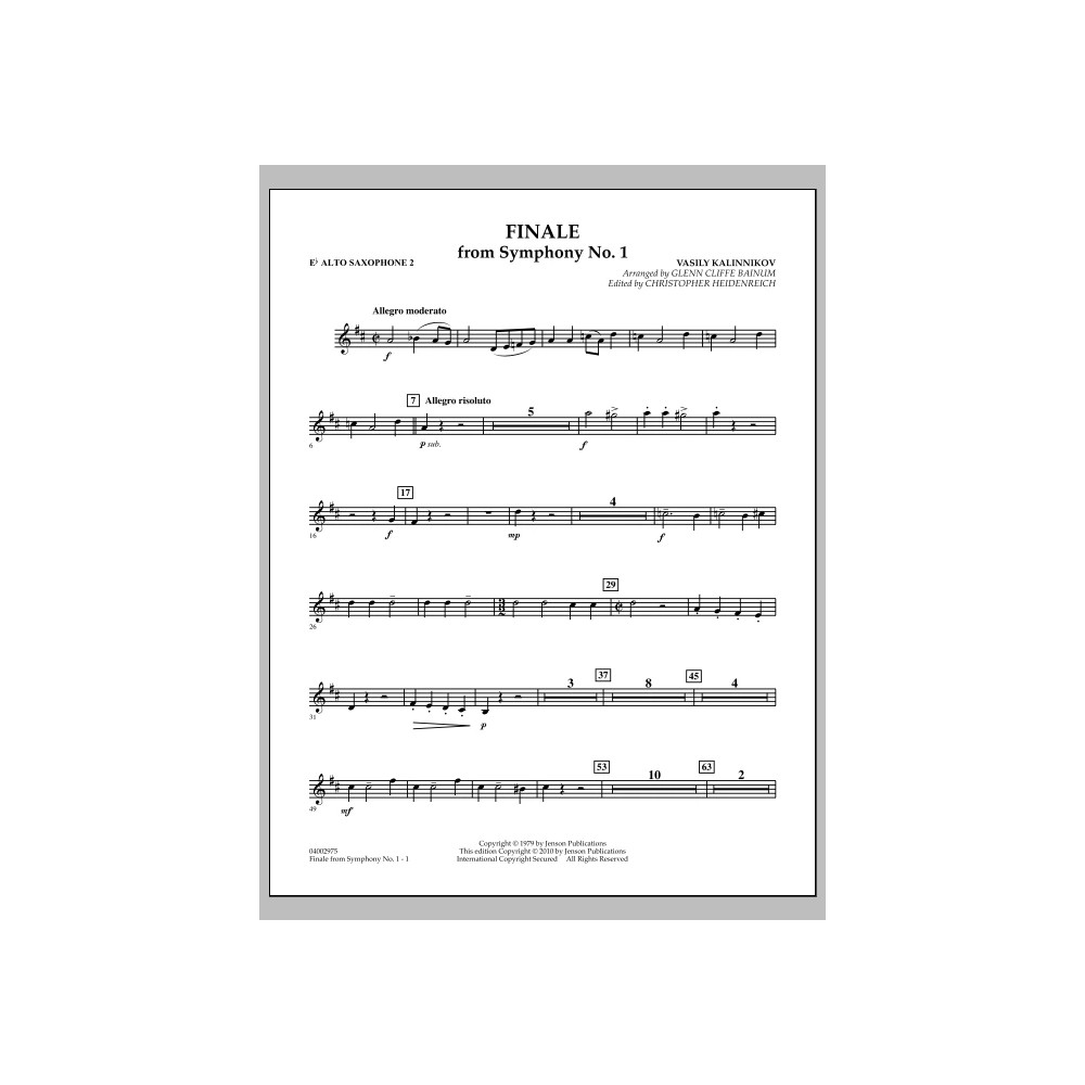 Finale from Symphony No. 1 - Eb Alto Saxophone 2