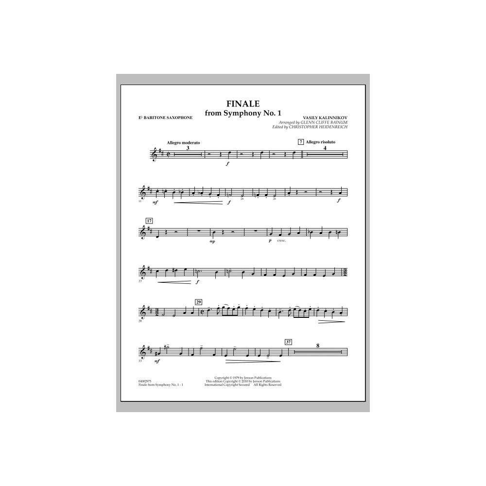 Finale from Symphony No. 1 - Eb Baritone Sax