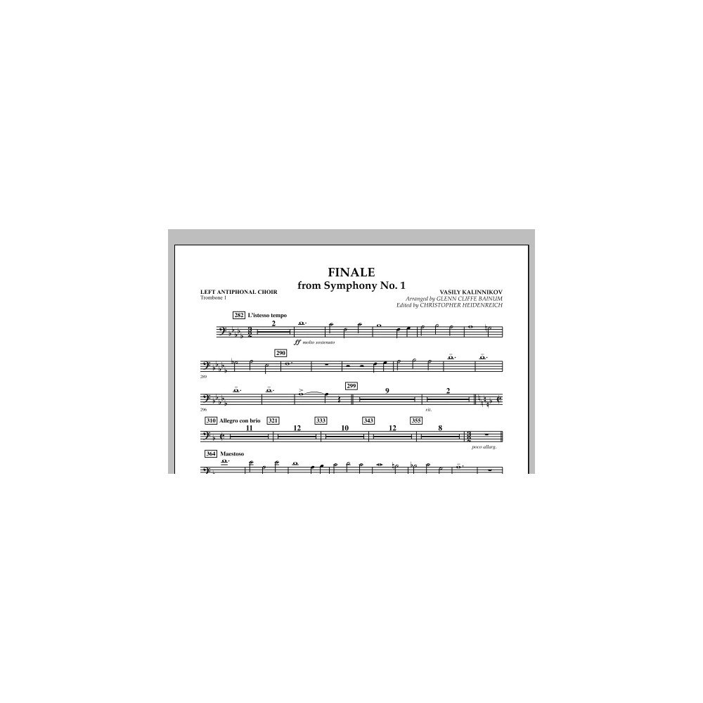 Finale from Symphony No. 1 - Left Ant. Choir - Trombone 1
