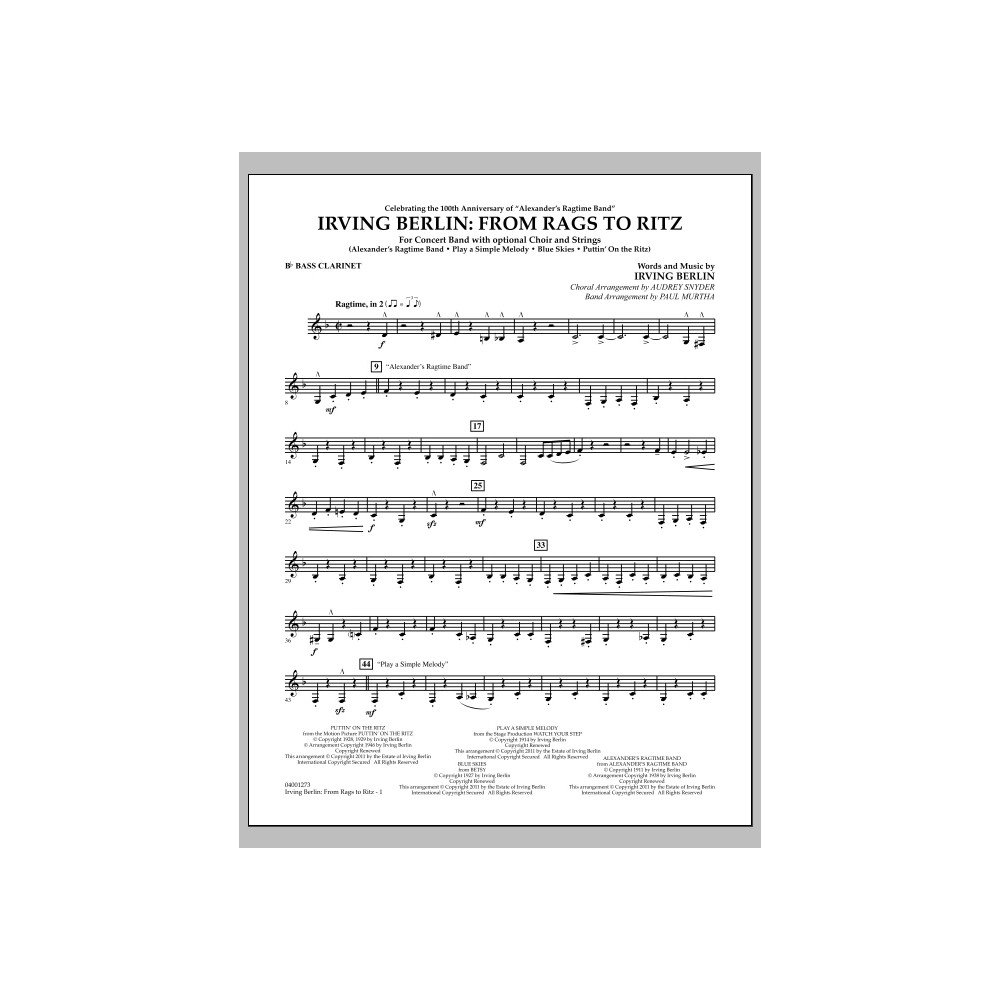 Irving Berlin: From Rags To Ritz - Bb Bassklarinette