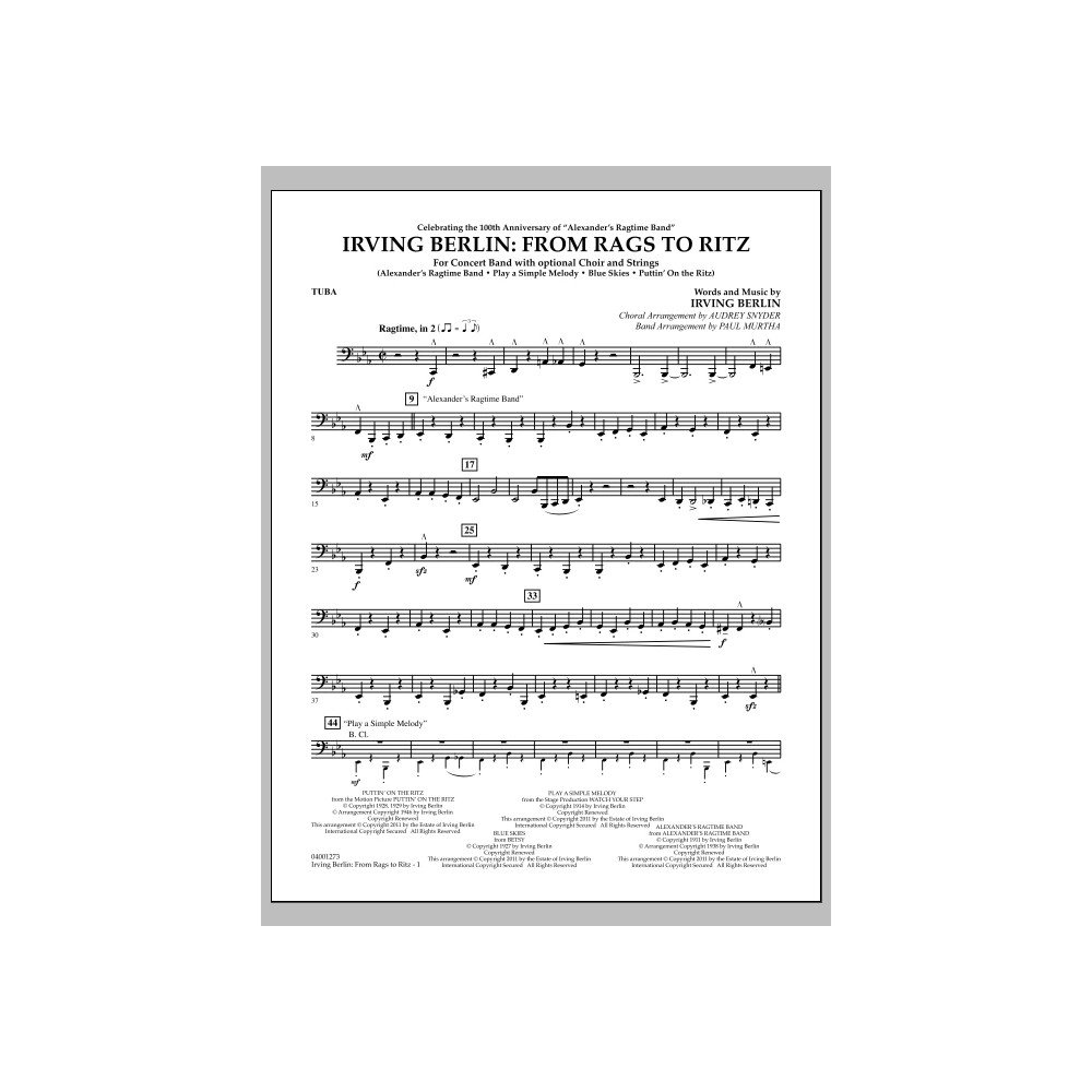 Irving Berlin: From Rags To Ritz - Tuba