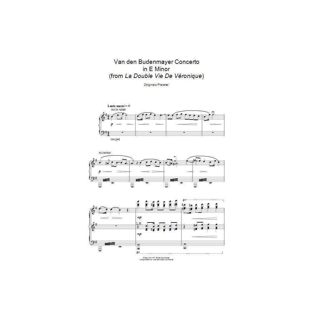 Van Den Budenmayer Concerto In E Minor (from La Double Vie De Veronique)