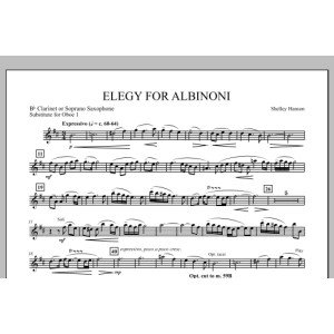 Elegy For Albinoni - Bb Clarinet or Sop. Saxophone