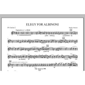 Elegy For Albinoni - Bb Clarinet 2