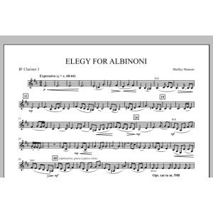 Elegy For Albinoni - Bb Clarinet 3
