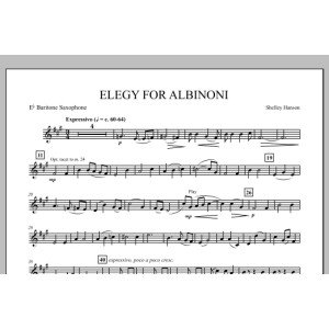 Elegy For Albinoni - Eb Baritone Saxophone