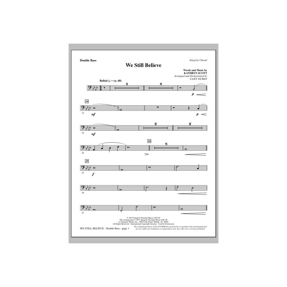 We Still Believe - Double Bass
