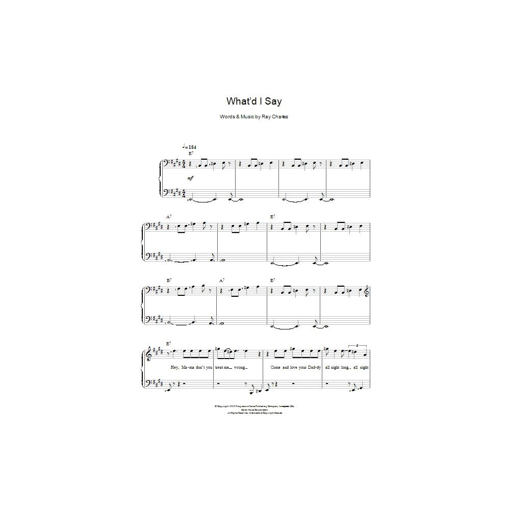 What'd I Say (abridged arrangement)