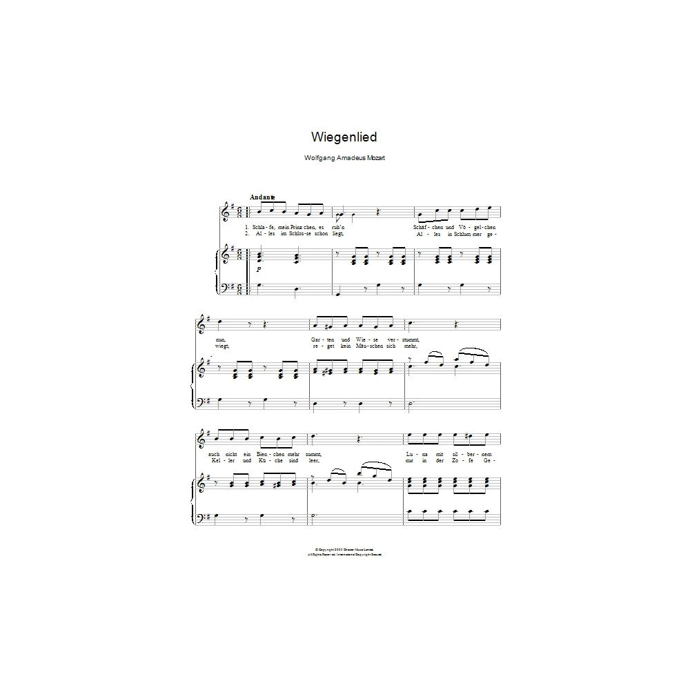 Wiegenlied (Cradle Song) K.350