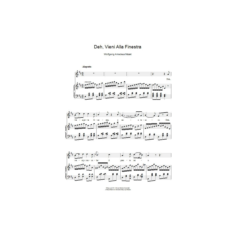 Deh, Vieni Alla Finestra (Serenade)