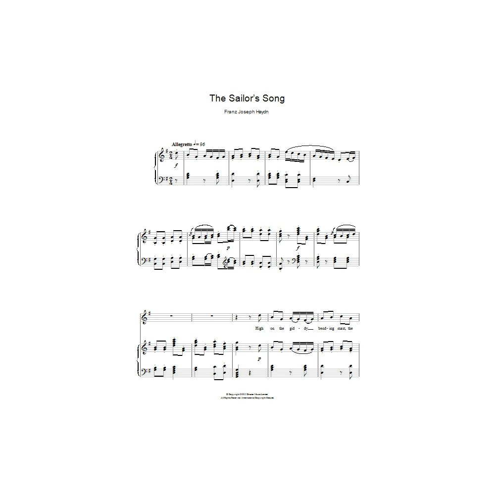 Das Lied des Seemanns (Aus 12 Canzonetten)