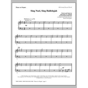 Sing Noel, Sing Hallelujah - Klavier oder Orgel