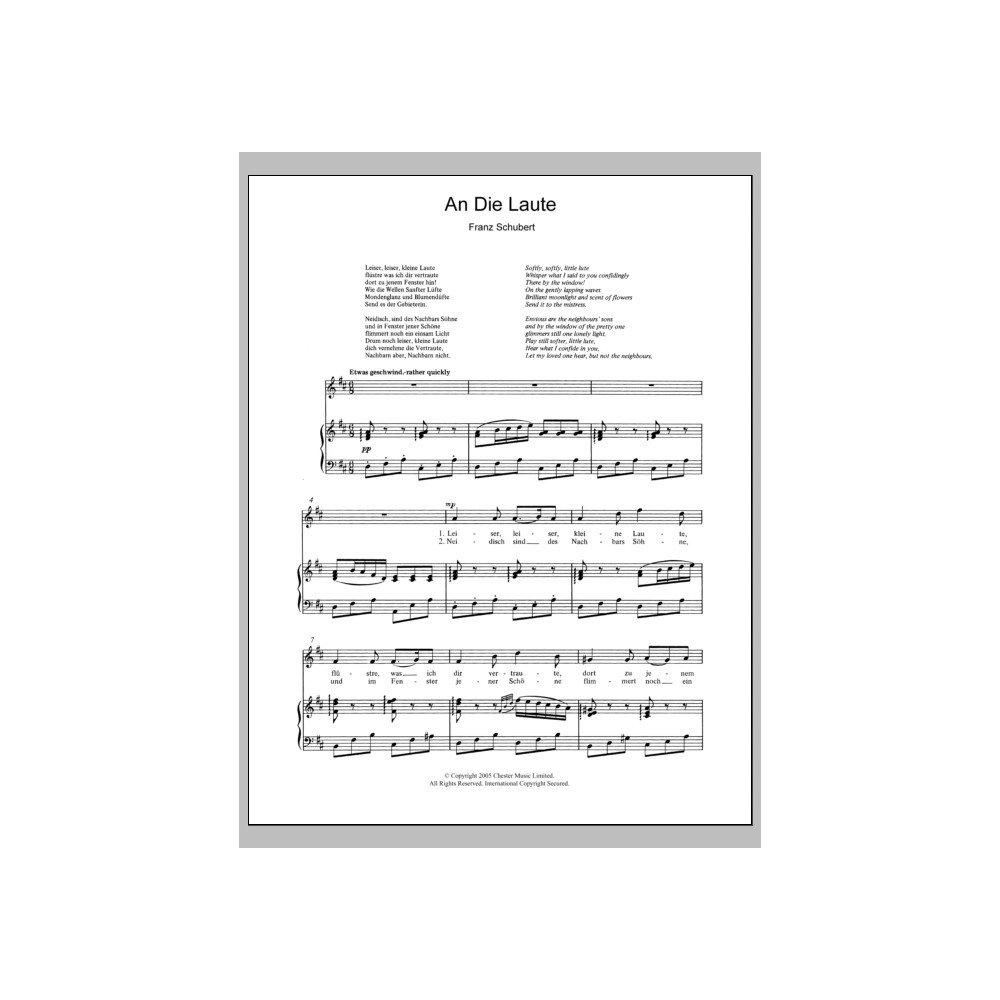An Die Laute (To The Lute) Op.81 No.2
