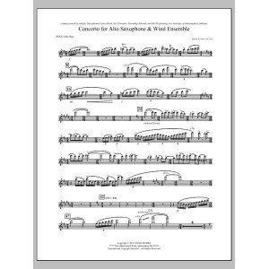 Concerto For Alto Saxophone And Wind Ensemble - Solo Eb Alto Saxophone