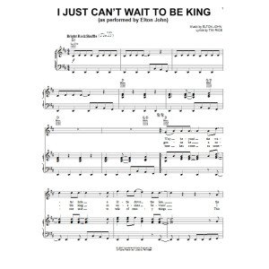 I Just Can't Wait To Be King (from The Lion King)