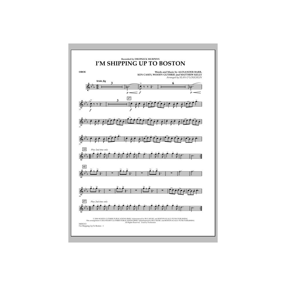 I'm Shipping Up To Boston - Oboe