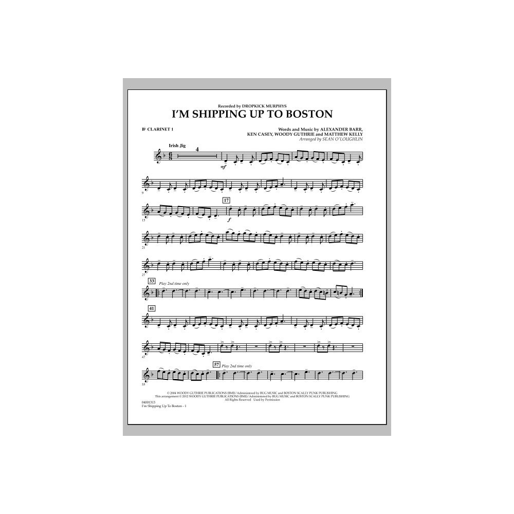I'm Shipping Up To Boston - Bb Clarinet 1