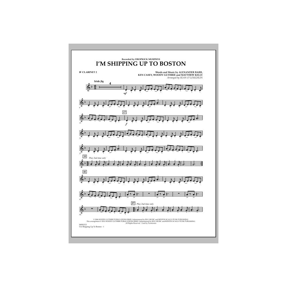 I'm Shipping Up To Boston - Bb Clarinet 2