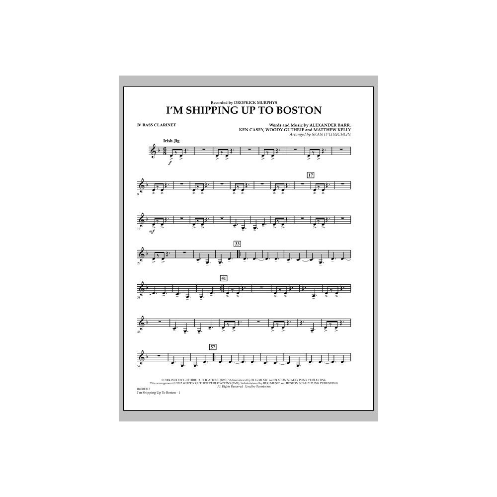 I'm Shipping Up To Boston - Bb Bass Clarinet