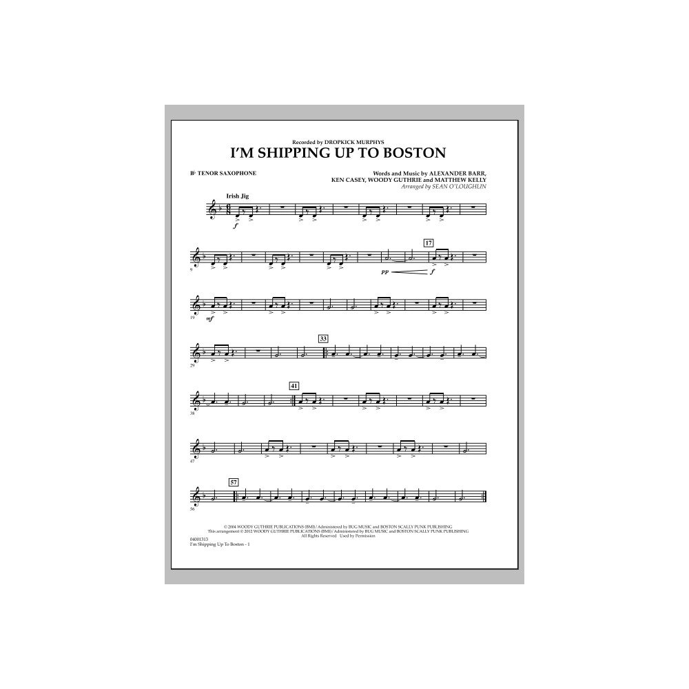 I'm Shipping Up To Boston - Bb Tenor Saxophone