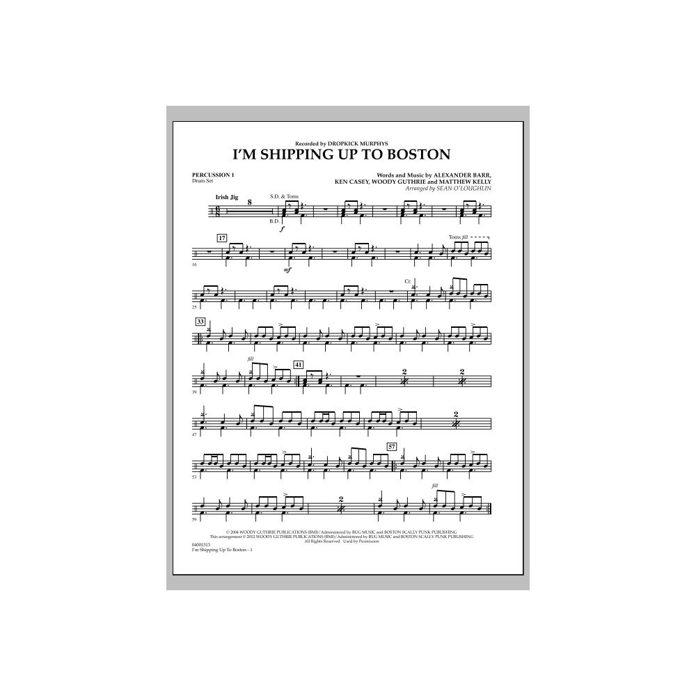I'm Shipping Up To Boston - Percussion 1