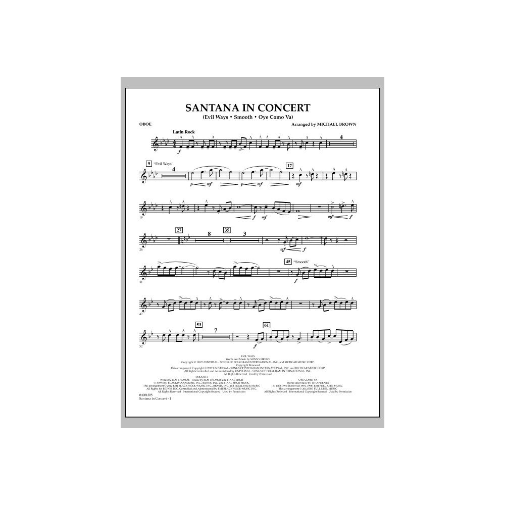Santana In Concert - Oboe