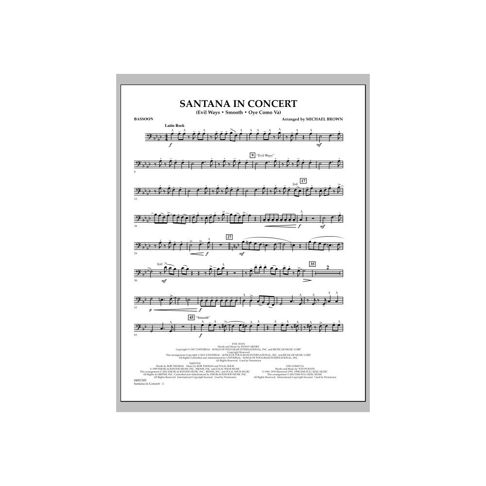 Santana In Concert - Bassoon