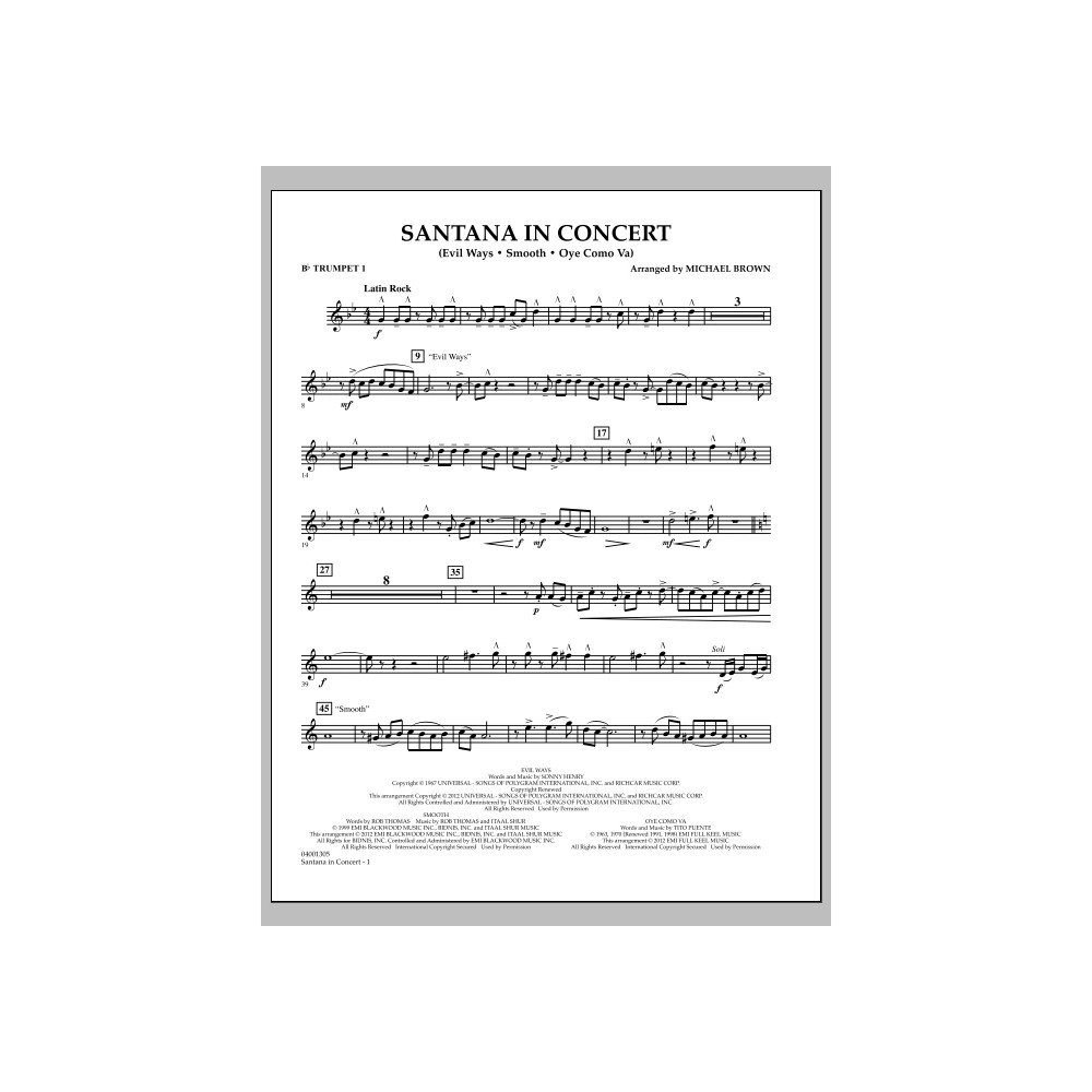 Santana In Concert - Bb Trumpet 1
